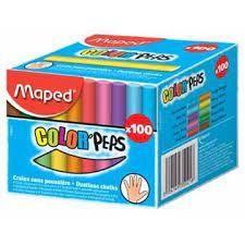 CAJA 100 TIZAS COLORES MAPED Material Escolar Y Creatividad Varias