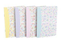 LIBRETA 9X14 CM. 30 HOJAS GRAPADA 1 RAYA HORIZONTAL 90GR. TAPA BLANDA FLORAL MODELOS SURTIDOS OXFORD