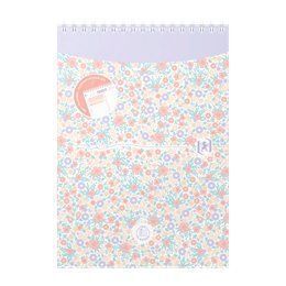 BLOCK A5 70 HOJAS ESPIRAL PLANNER DIARIO TAPA BLANDA FLORAL OXFORD