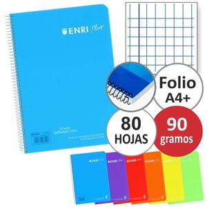 BLOC FOLIO 4X4 90 GR TAPA POLIPROPILENO ENRI Bloc y cuadernos Librería Papelería Papelo