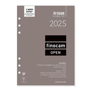 RECAMBIO AGENDA ANUAL 2025 OPEN R1098 FINOCAM