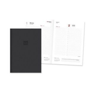 AGENDA ANUAL 2025 DIA PAGINA ATENAS 17X24 NEGRO INGRAF