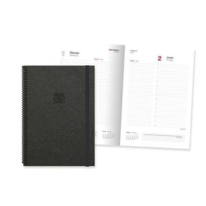 AGENDA ANUAL 2025 DIA PAGINA TOKIO 17X24 NEGRO INGRAF