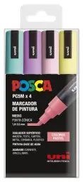 PACK 4 ROTULADORES POSCA PC-5M 1,8-2,5 MM COLORES PASTEL UNI-BALL
